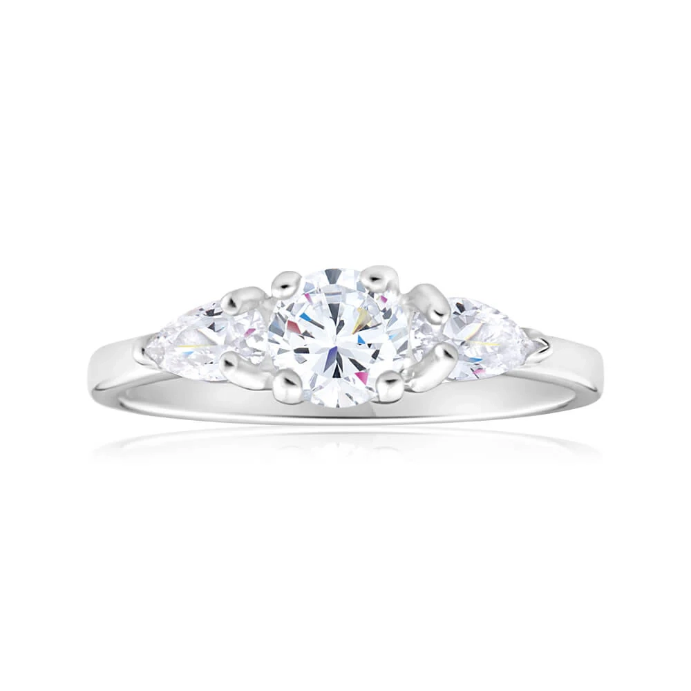 Sterling Silver Zirconia Trilogy Ring – Shiels Jewellers