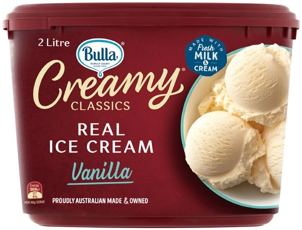 Bulla Creamy Classics Ice Cream 2 Litre Selected Varieties