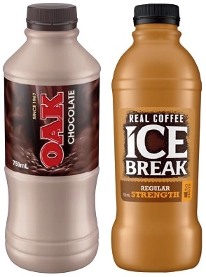 Ice Break Real Coffee or Oak Flavoured Milk 750mL Selected Varieties