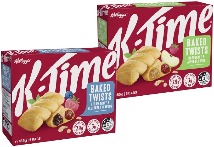 Kellogg's K‑Time Baked Twists or Bakery Favourites 5 Pack Selected Varieties