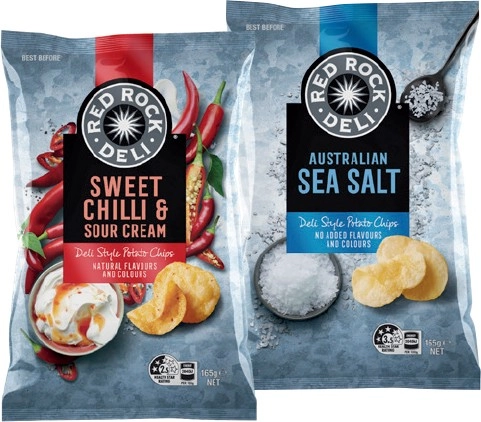 Red Rock Deli Chips 150‑165g, Crackers 130g, Crostini 115g or Tostitos Tortilla Chips 165‑175g Selected Varieties