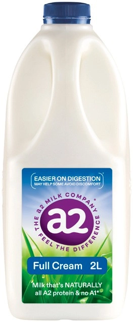 A2 Full Cream or Light Milk 2 Litre