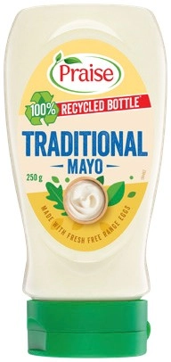 Praise Traditional 250g or 99% Fat Free 280g Mayonnaise Squeeze Bottle