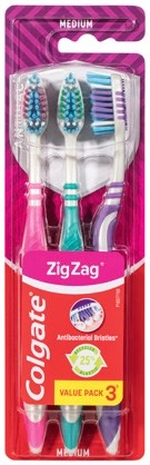 Colgate Zig Zag Toothbrush 3 Pack Selected Varieties