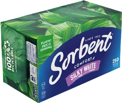 Sorbent Silky White Tissues 250 Pack