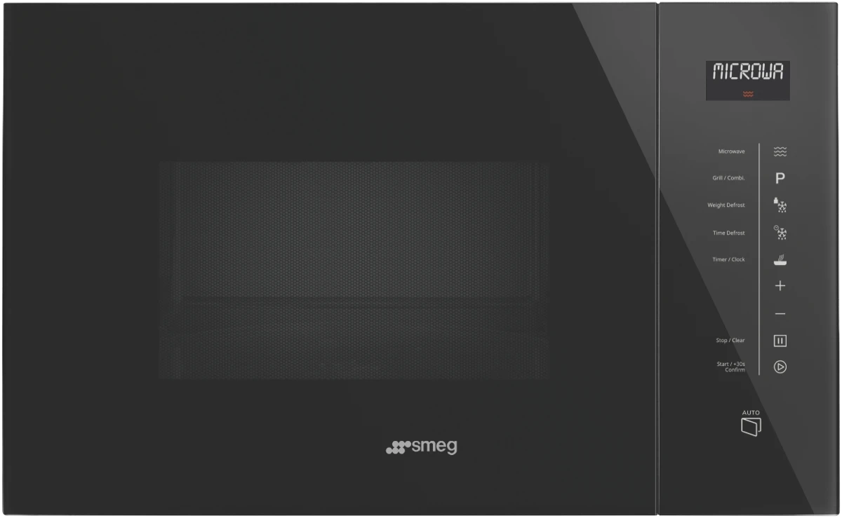 Smeg Linea Built-In 25L Microwave with Grill Pure Black