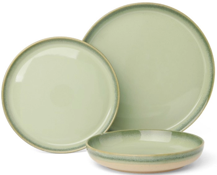 Australian House & Garden 12pc Esperance Celadon Wiped Edge Dinner Set