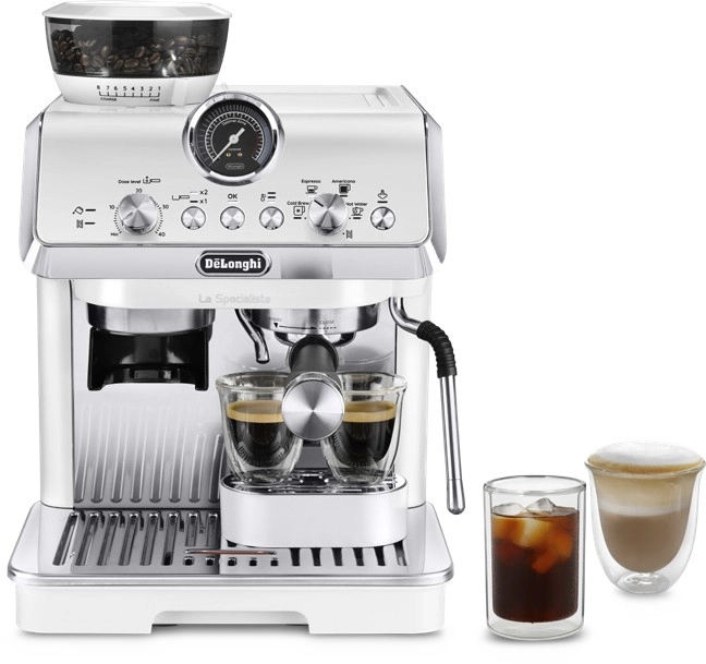 De’Longhi La Specialista Arte Evo Coffee Machine with Cold Brew in White#