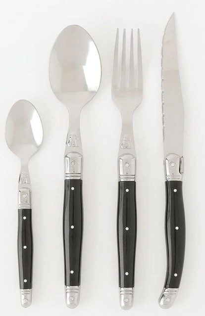 Heritage 24pc Laguiole Cutlery Set in Black