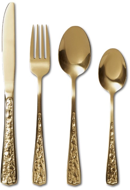 Heritage 24pc Maria Embossed Cutlery Set in Gold