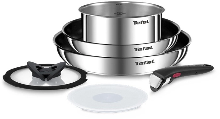 Tefal 6pc Ingenio Emotion Induction Non-Stick Stainless Steel Cookware Set