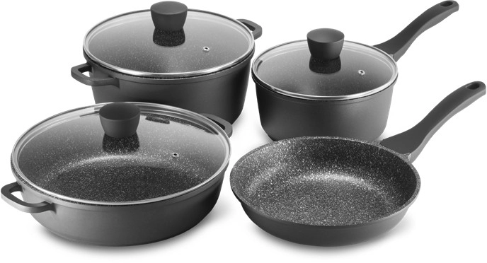 The Cooks Collective 4pc Classic Non-Stick Cast Aluminium Cookware Set