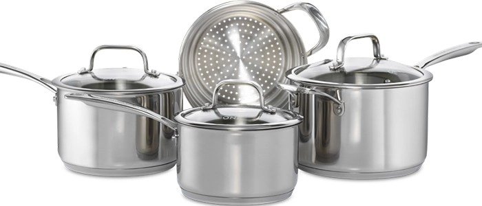 The Cooks Collective 4pc ONE Stainless Steel Cookware Set