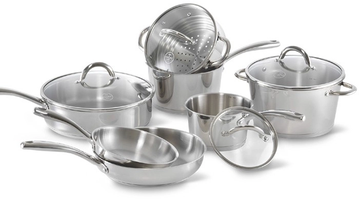 The Cooks Collective 7pc Essentials Stainless Steel Cookware Set