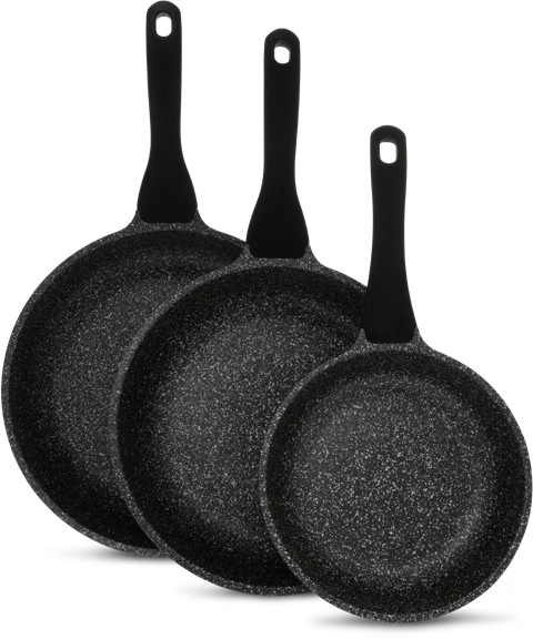 The Cooks Collective Classic Non-Stick Triple Pack 20cm, 24cm and 28cm Frypan