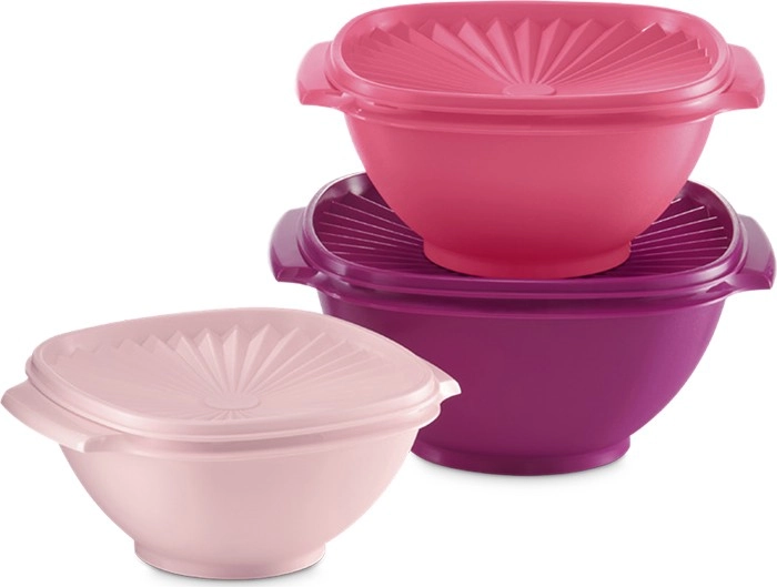 Tupperware 3pc Heritage Bowl Set in Pink