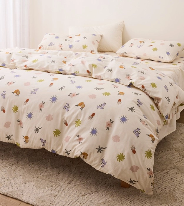 Sheet Society Leo Washed Cotton Quilt Cover Set^ in Dahlia