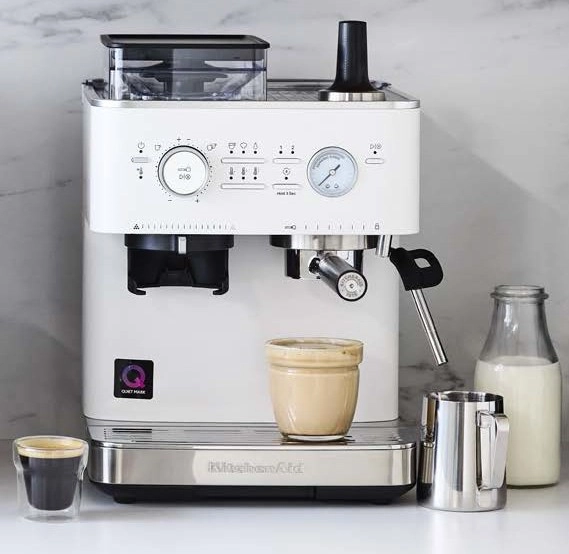 KitchenAid Semi Auto Espresso Machine in Porcelain White