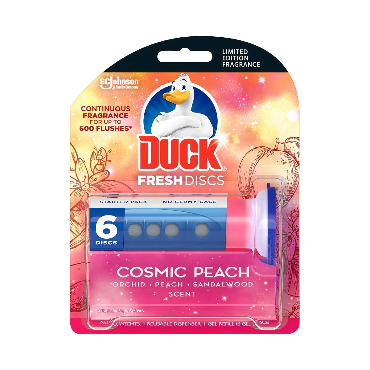 Duck Fresh Discs Toilet Cleaner Cosmic Peach 36mL