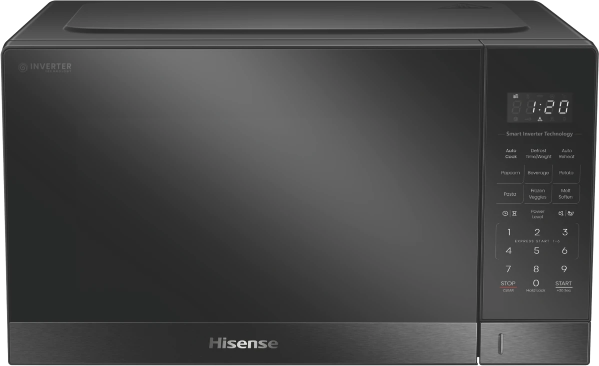 Hisense 34L 1100W Inverter Microwave Dark Stainless Steel