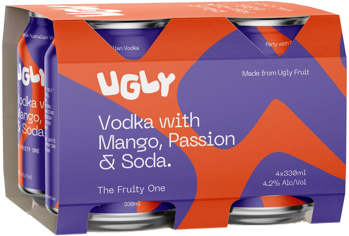 Ugly Vodka Passionfruit & Mango Cans 4x330ml