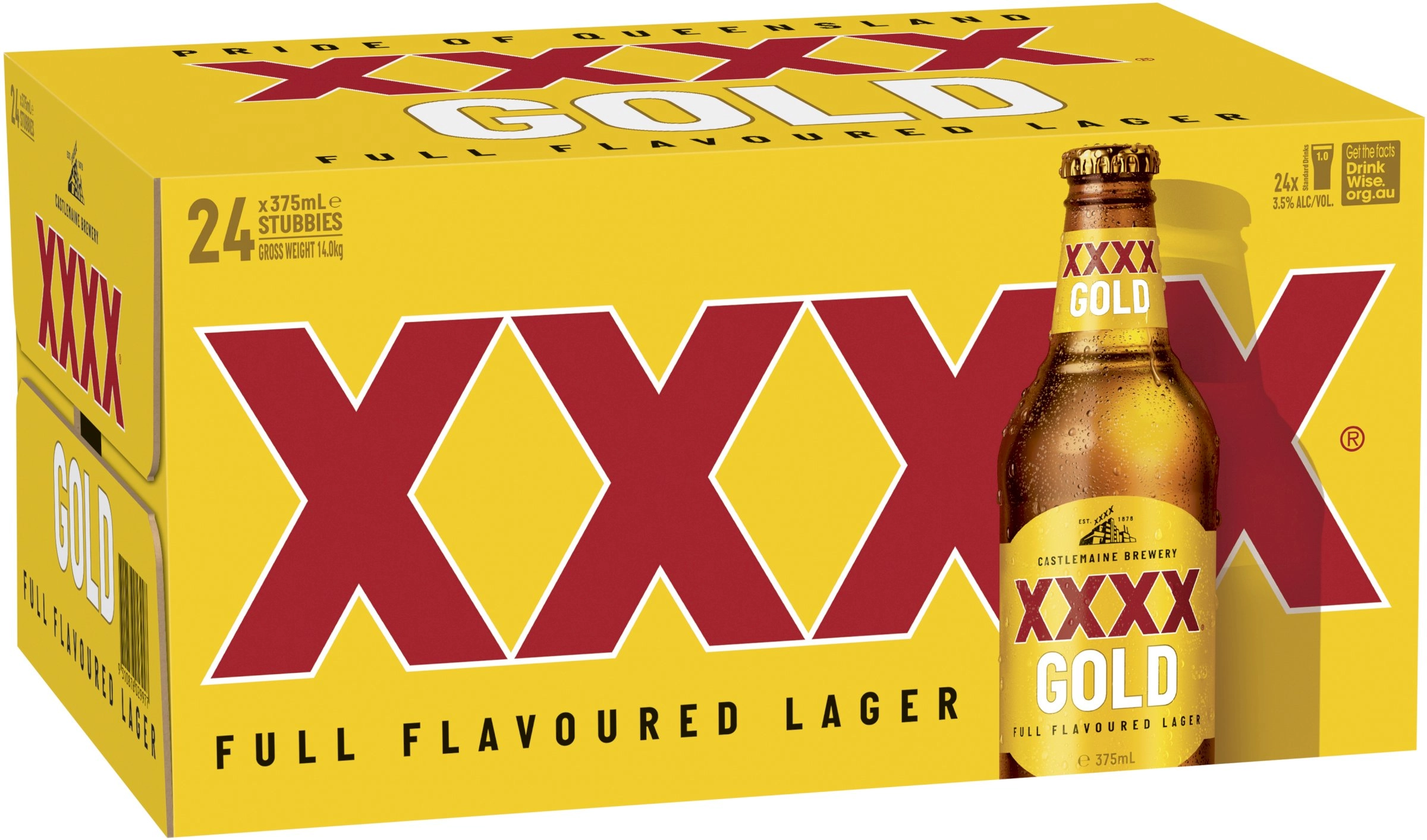 XXXX Gold Bottles 24x375ml