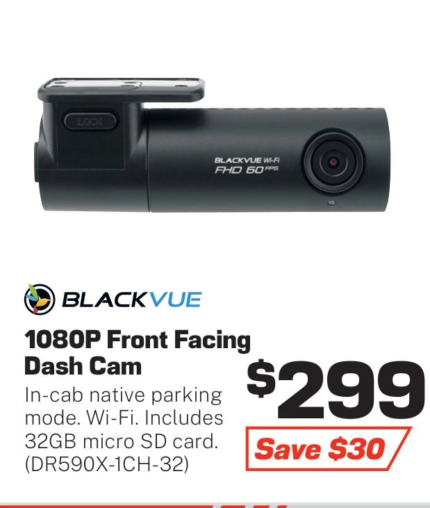 BlackVue Dash Cam 1080P Front Facing 32GB mSD Card - DR590X-1CH-32