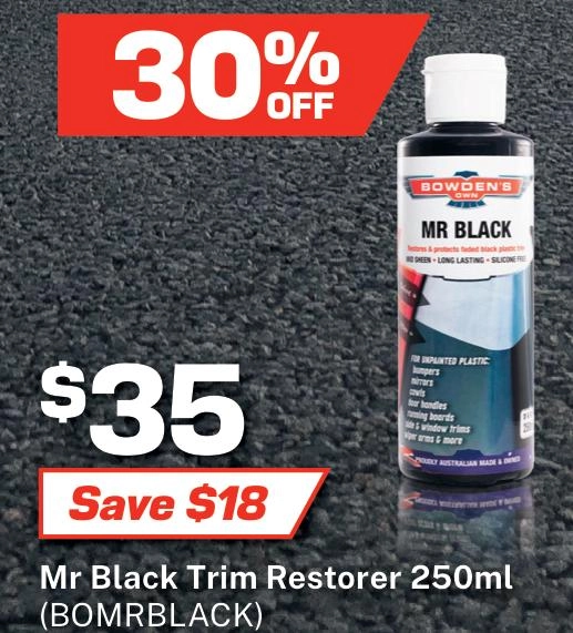 Bowden's Own Mr Black Trim Restorer 250ml - BOMRBLACK