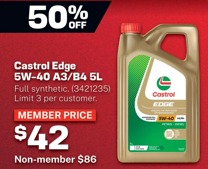 Castrol EDGE A3/B4 5W-40 Engine Oil 5L - 3421235