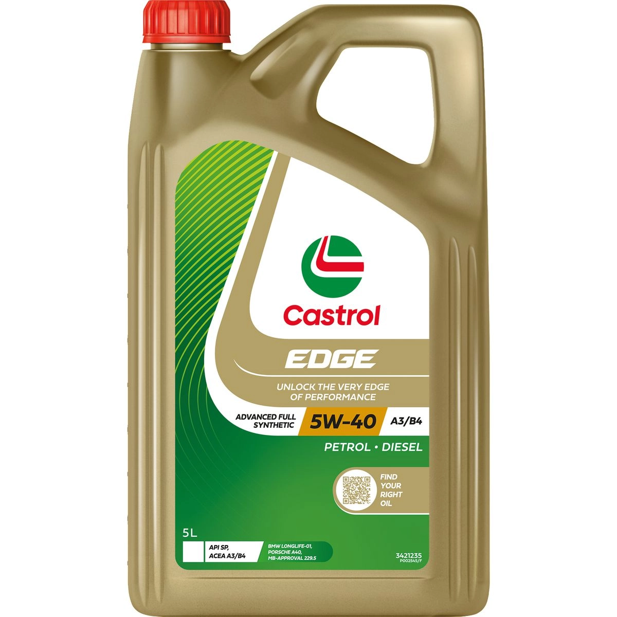 Castrol EDGE A3/B4 5W-40 Engine Oil 5L - 3421235