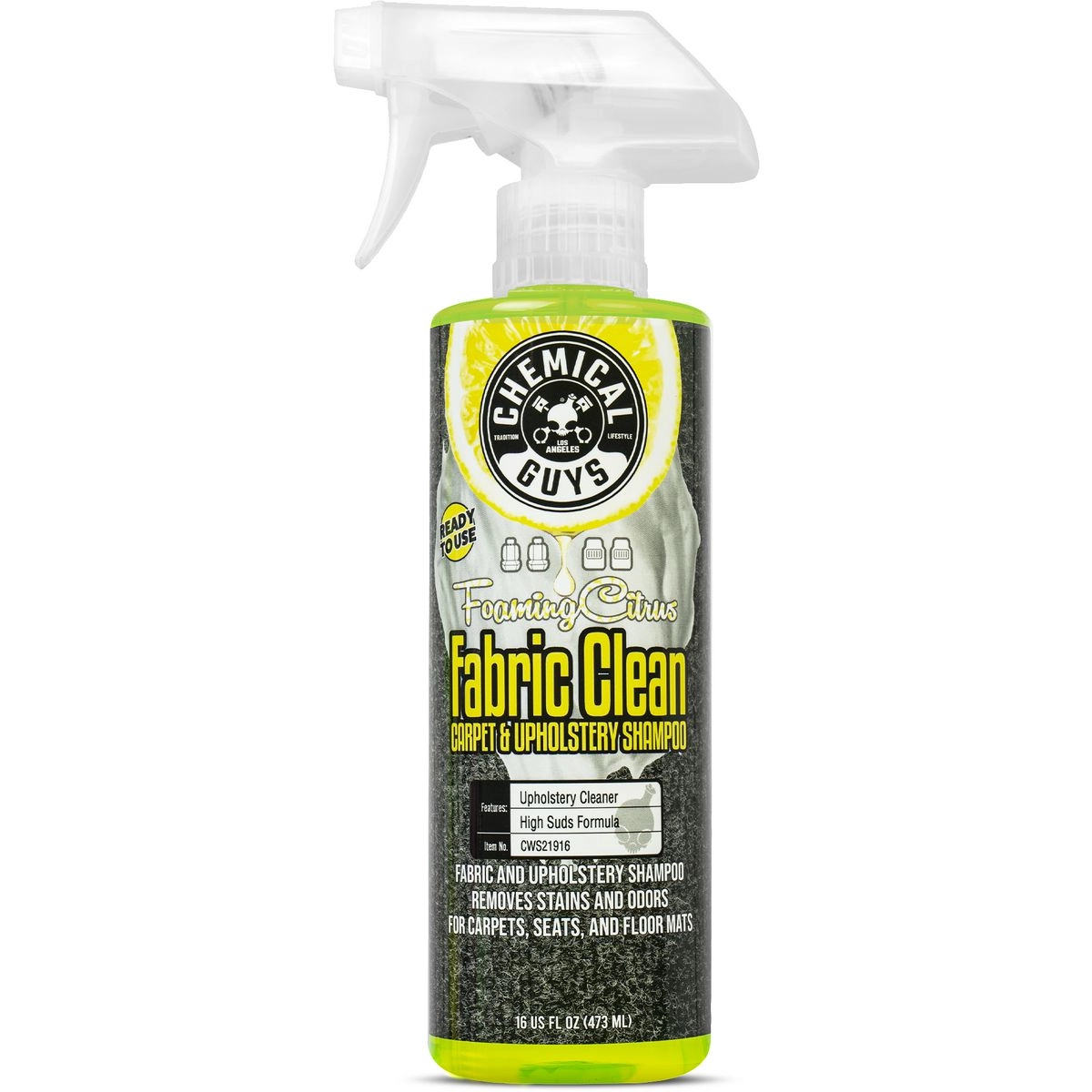 Chemical Guys Ready to Use Foaming Citrus Fabric Clean Shampoo 473ml - CWS21916