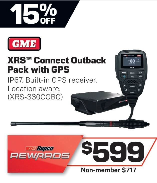 GME XRS Connect Outback Pack with GPS - XRS-330COBG