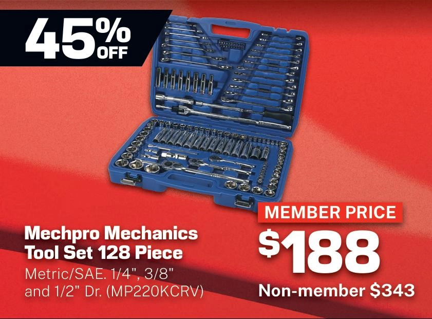 Mechpro Blue 128 Piece Automotive Tool Kit - MP220KCRV