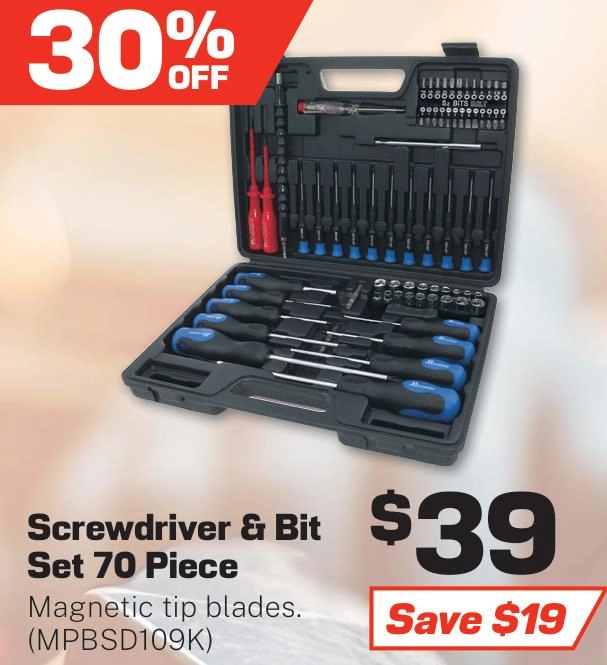 Mechpro Blue 70 Piece Screwdriver Set - MPBSD109K