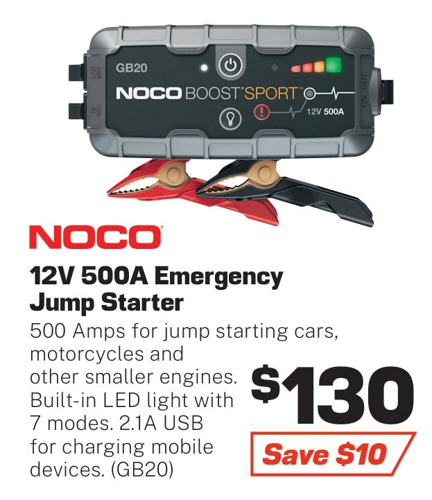 Noco Boost 12V 500A Jump Starter - GB20