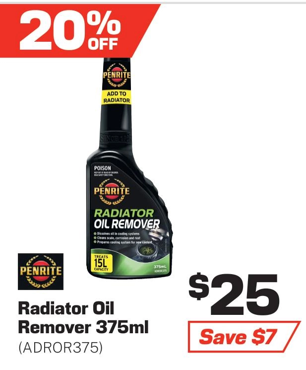 Penrite Radiator Oil Remover 375ml - ADROR375