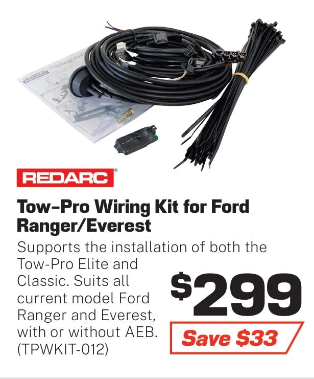 Redarc Tow Pro Wiring Kit Ford Ranger / Everest & Mazda BT50 with AEB - TPWKIT-012