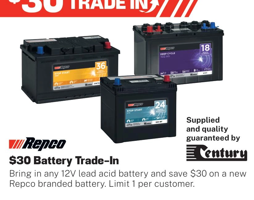 Repco $30 Battery Trade-In