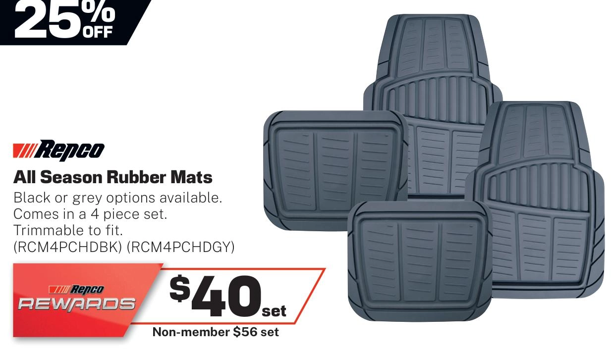 Repco All Season Rubber Mats