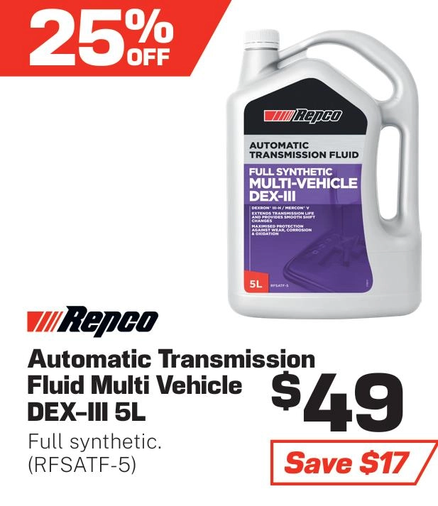 Repco Automatic Transmission Fluid DEX-III Multi Vehicle 5L - RFSATF-5