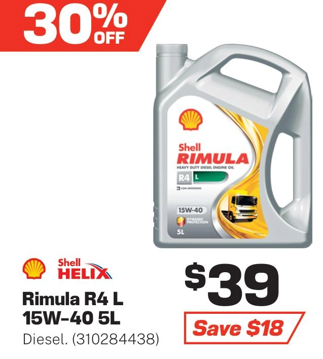 Shell Rimula R4 L 15W-40 Engine Oil CK43 5L