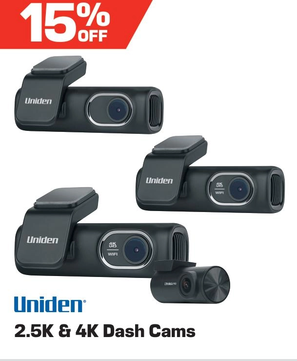 Uniden 2.5K & 4K Dash Cams