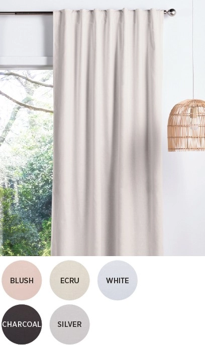 30% off KOO Loft Linen Blend Room Darkening Curtains 140 x 250cm