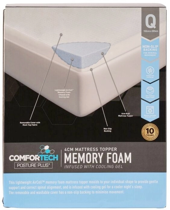 50% off Tontine Memory Foam Mattress Topper Infused with Cooling Gel