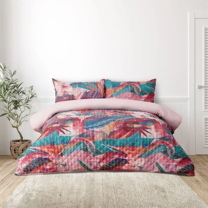 Emerald Hill Abstract Tropics Quilted Quilt Cover Set