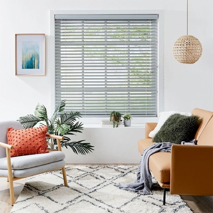 Faux Wood 50mm Grey Venetian Blinds