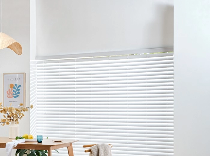 Faux Wood 63mm White Textured Venetian Blinds