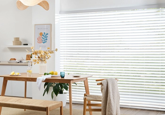 Faux Wood 63mm White Venetian Blinds