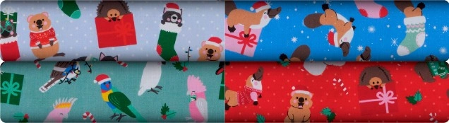 Aussie Animals Christmas Fabrics