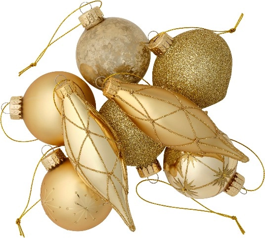 Jolly & Joy Glass Bauble Gold 12 Pack